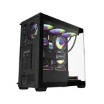 ⁦Aigo DarkFlash DS900W Gaming PC Case with 7 ARGB Fans Pre Installed, Tempered Glass Panels - Black⁩ - الصورة ⁦3⁩