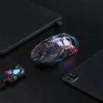 ⁦Gravastar Mercury X Pro Magnesium Alloy Frame Wireless/Bluetooth/Wired Gaming Mouse - Neon Graffiti⁩ - الصورة ⁦4⁩
