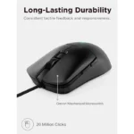 ⁦Lenovo M300s RGB Gaming Mouse Ultra Lightweight, Symmetrical Design, 6 Programmable Buttons, 16.8m RGB Logo, Upto 8000 DPI - Black⁩ - الصورة ⁦6⁩
