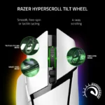 ⁦Razer Basilisk V3 Pro Wireless/BT/Wired Gaming Mouse Hyper Scroll Tilt Wheel, 30K DPI Optical Sensor, Gen-3 Optical Switches, 13-Zone Chroma RGB, 13 Programmable Controls - White⁩ - الصورة ⁦4⁩