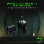 ⁦Razer Orochi V2 Mobile Wireless Gaming Mouse Ultra Lightweight, 2 Wireless Modes, Up to 950hrs Battery Life, Mechanical Switches, 5G Advanced 18K DPI Optical Sensor - Black⁩ - الصورة ⁦5⁩