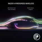 ⁦Razer Basilisk V3 Pro Wireless/BT/Wired Gaming Mouse Hyper Scroll Tilt Wheel, 30K DPI Optical Sensor, Gen-3 Optical Switches, 13-Zone Chroma RGB, 13 Programmable Controls - White⁩ - الصورة ⁦6⁩
