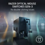 ⁦Razer DeathAdder V3 Pro Ultra-Lightweight Wireless/Wired Ergonomic Esports Mouse Up to 90 Hours Battery Life - Black⁩ - الصورة ⁦3⁩