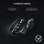 ⁦Razer Naga V2 Hyperspeed Ergonomic Wireless/Bluetooth MMO Gaming Mouse - Up to 400 Hours Battery Life - Black⁩ - الصورة ⁦5⁩