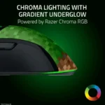 ⁦Razer Cobra Minecraft Edition Lightweight Optical Wired Gaming Mouse with Chroma RGB Lighting, Razer Gen‑3 Optical Mouse Switches - Green⁩ - الصورة ⁦2⁩