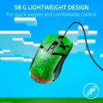 ⁦Razer Cobra Minecraft Edition Lightweight Optical Wired Gaming Mouse with Chroma RGB Lighting, Razer Gen‑3 Optical Mouse Switches - Green⁩ - الصورة ⁦4⁩