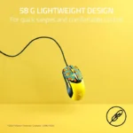 ⁦Razer Cobra Pokémon Edition, 58g Lightweight Wired Gaming Mouse, 8500 DPI Sensor, Optical Mouse Switches 3th Gen, Chroma Lighting with Gradient Underglow, Speedflex Cable, Pokémon Kanto | RZ01-04650400-R3M1⁩ - الصورة ⁦6⁩