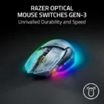 ⁦Razer Basilisk V3 Pro Phantom White – Wireless/BT/Wired 35K DPI Optical Sensor HyperSpeed RGB Gaming Mouse – Upto 210 Hrs Battery Life -| RZ01-05240400-R3G1⁩ - الصورة ⁦3⁩