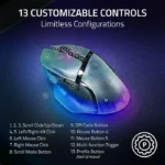 ⁦Razer Basilisk V3 Pro Phantom White – Wireless/BT/Wired 35K DPI Optical Sensor HyperSpeed RGB Gaming Mouse – Upto 210 Hrs Battery Life -| RZ01-05240400-R3G1⁩ - الصورة ⁦5⁩