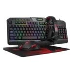 Redragon Gaming Essentials RGB Wired KeyBoard Mouse Headset & Mouse Pad 4 in 1 Set - Black