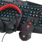⁦Redragon Gaming Essentials RGB Wired KeyBoard Mouse Headset & Mouse Pad 4 in 1 Set - Black⁩ - الصورة ⁦5⁩