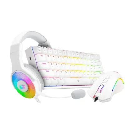 Redragon S129W 3in1 Gaming Mouse, Headset and Keyboard Combo - White