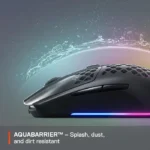 ⁦SteelSeries Aerox 3 Wireless/Bluetooth Ultralight Weight Gaming Mouse 18,000 CPI, 6 Programmable Button, 200 Hour Battery Life - Black⁩ - الصورة ⁦2⁩