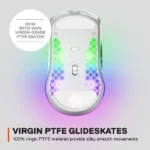 ⁦SteelSeries Aerox 3 Wireless/Bluetooth Ultralight Weight Gaming Mouse 18,000 CPI, 6 Programmable Button, 200 Hour Battery Life - White⁩ - الصورة ⁦3⁩