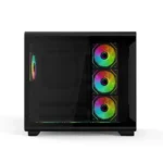 ⁦Acer U600 ATX Mid Tower Two Panel Front & Left Side Tempered Glass Case With Built in LED Display 7 ARGB Fans - Black⁩ - الصورة ⁦3⁩