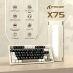 ⁦Attack Shark X75 81 Key (Wired+2.4G+Bluetooth)Tri-Model Switch Heap Of Aluminum Gaming Keyboard-Cheese White⁩ - الصورة ⁦2⁩
