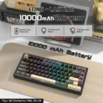 ⁦Attack Shark X75 81 Key (Wired+2.4G+Bluetooth)Tri-Model Switch Heap Of Aluminum Gaming Keyboard - Starlight Black⁩ - الصورة ⁦3⁩