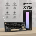 ⁦Attack Shark X75 81 Key (Wired+2.4G+Bluetooth)Tri-Model Switch Heap Of Aluminum Gaming Keyboard - Starlight Black⁩ - الصورة ⁦2⁩