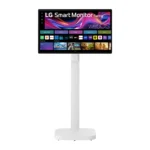 LG Smart Monitor Swing 32U889SA-W 32-Inch 4K UHD (3840x2160) IPS Touchscreen on a Fully Adjustable Wheeled Base HDR10, webOS, Built-in Speaker, HDMI, USB Type-C, Tilt/Height/Swivel/Pivot Stand, White