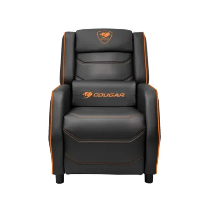 Cougar Sofa Ranger S Breathable PVC Leather, Headrest Lumbar Pillow, Adjustable Design Black/Orange