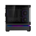 Asus Prime AP202 Mid Tower Fornt & Left Side Tempered Glass Panel Case With 3 ARGB Fans-Black - الصورة 2
