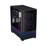 Asus Prime AP202 Mid Tower Fornt & Left Side Tempered Glass Panel Case With 3 ARGB Fans-Black - الصورة 4
