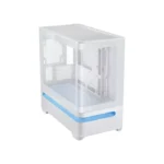 ⁦Asus Prime AP202 Mid Tower Fornt & Left Side Tempered Glass Panel Case With 3 ARGB Fans - White⁩ - الصورة ⁦3⁩