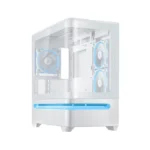 Asus Prime AP202 Mid Tower Fornt & Left Side Tempered Glass Panel Case With 3 ARGB Fans - White