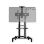 ⁦عربة GAMVITY مع عجلات قابلة للتعديل الارتفاع استاند شاشة LCD قابل للتعديل على الأرض مع رف DVD حجم الشاشه المتوافق⁩ - الصورة ⁦3⁩