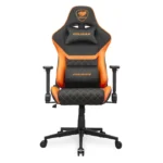 Cougar Armor One V2 F Woven Fabric,4D Folding Armrest,Head And Lumbar Pillow,Full Steel Frame,Gas Lift Height Adjustment -Black/Orange