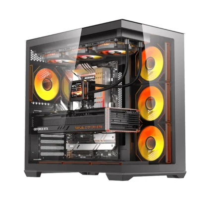 Gaming PC i7-14700kF, ASUS Z790-P WiFi, 32GB DDR5, 2TB NVMe SSD, RTX 5070 Ti 16GB, L360 Liquid Cooler, 850W Gold PSU,Darkflash C280 E-ATX Full-Tower PC Gaming Case, 7×ARGB Fans Included, 270° Tempered Glass, Windows 11 Pro