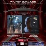 Gameon Pro Series 27" VA Panel QHD 180Hz 0.5ms HDMI 2.1, With AMD FreeSync & Nvidia G-Sync Compatible Curved R3000 Gaming Monitor - الصورة 4