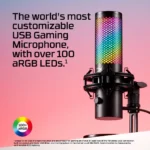 ⁦HyperX Quad Cast 2 S Future Ready Audio 100+ Customizable aRGB LEDs, Tap-To-Mute, Multifunction Controls For PC & Mac - Black⁩ - الصورة ⁦5⁩