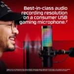 ⁦HyperX Quad Cast 2 S Future Ready Audio 100+ Customizable aRGB LEDs, Tap-To-Mute, Multifunction Controls For PC & Mac - Black⁩ - الصورة ⁦6⁩