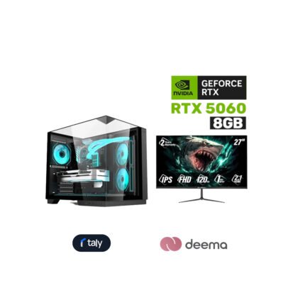 Gaming PC i5-12400F Processor, H610 DDR4 Motherboard, 16GB DDR4 RAM, 1TB NVMe SSD, NVIDIA GeForce RTX 5060 8GB, 650W PSU, Acer V330 Black Case 6x ARGB Fans, Wi-Fi Adapter, Win 11 Pro ,SharX B27F120I 27" IPS Panel FHD 120Hz Gaming Monitor