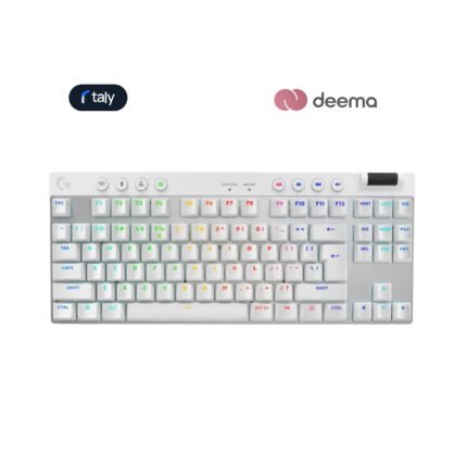 Logitech G PRO X TKL LIGHTSPEED Wireless Gaming Keyboard, Ultra-Portable Tenkeyless Design, Lightsync RGB Backlit, PBT Keycaps, Tactile Switches (GX Brown), BT/USB, US INTL Layout, White | 920-012148