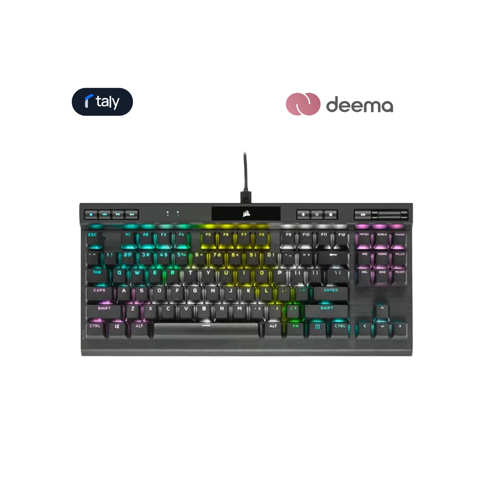 369 Corsair K70 RGB TKL Champion Series Optical-Mechanical Gaming Keyboard with PBT Double Shot Pro Keycaps - الصورة 1