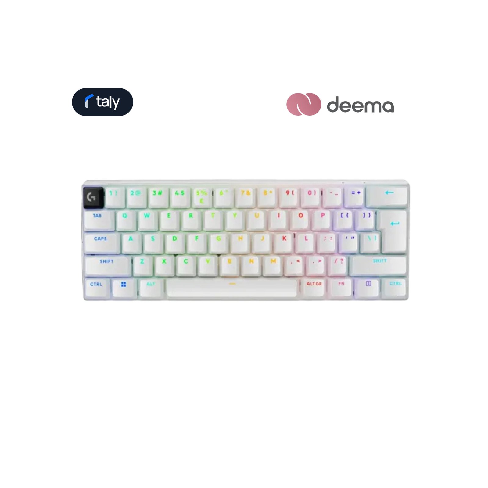 371 Logitech Pro X 60 Light Speed Wireless Gaming Keyboard Dual Shot PBT GX Optical Tactile Switch - White - الصورة 1