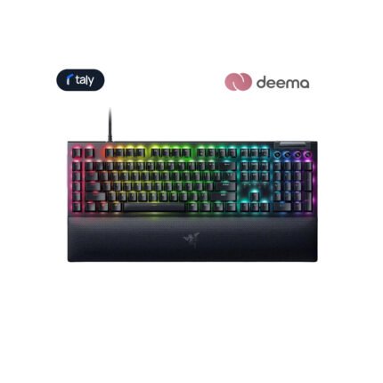 Razer BlackWidow V4 Mechanical Gaming Keyboard: Green Switches Tactile & Clicky, Chroma RGB, 6 Macro Keys, Magnetic Wrist Rest, Doubleshot ABS Keycaps, Roller & Media Keys - Black