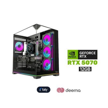 Gaming PC - Intel Core Ultra 5-225F Processor, B860M-K D5 Motherboard, 16GB DDR5 RAM, 1TB SSD NVMe, RTX 5070 12GB VGA, 850 WATT PSU, L240 Liquid Cooler, Twisted Minds Elite ATX Mid Tower Case, 4x Pre-Installed ARGB Fans, Windows 11 Pro (License)