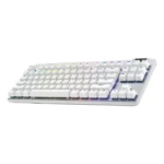 ⁦Logitech G PRO X TKL LIGHTSPEED Wireless Gaming Keyboard, Ultra-Portable Tenkeyless Design, Lightsync RGB Backlit, PBT Keycaps, Tactile Switches (GX Brown), BT/USB, US INTL Layout, White | 920-012148⁩ - الصورة ⁦7⁩