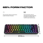 ⁦Fnatic Streak65 LP Ultra Fast Low Profile Switches 65% Compact Mechanical Keyboard - Black⁩ - الصورة ⁦6⁩