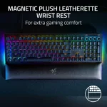 ⁦Razer BlackWidow V4 Mechanical Gaming Keyboard: Green Switches Tactile & Clicky, Chroma RGB, 6 Macro Keys, Magnetic Wrist Rest, Doubleshot ABS Keycaps, Roller & Media Keys - Black⁩ - الصورة ⁦6⁩