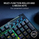 ⁦Razer BlackWidow V4 Mechanical Gaming Keyboard: Green Switches Tactile & Clicky, Chroma RGB, 6 Macro Keys, Magnetic Wrist Rest, Doubleshot ABS Keycaps, Roller & Media Keys - Black⁩ - الصورة ⁦3⁩